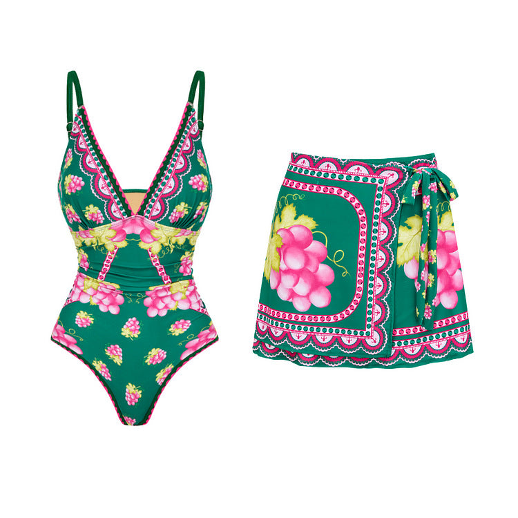 Damen Stylish Elegantes Badeanzug- und Rockset Drune