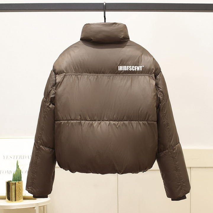 Damen modische kurz geschnittene Pufferjacke mit praktischen Eingrifftaschen Drune