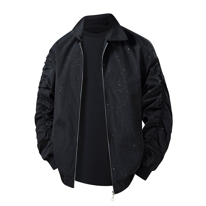 Herren Modische Übergangsjacke mit innovativem Stehkragen und nahtlosen Seitentaschen Drune