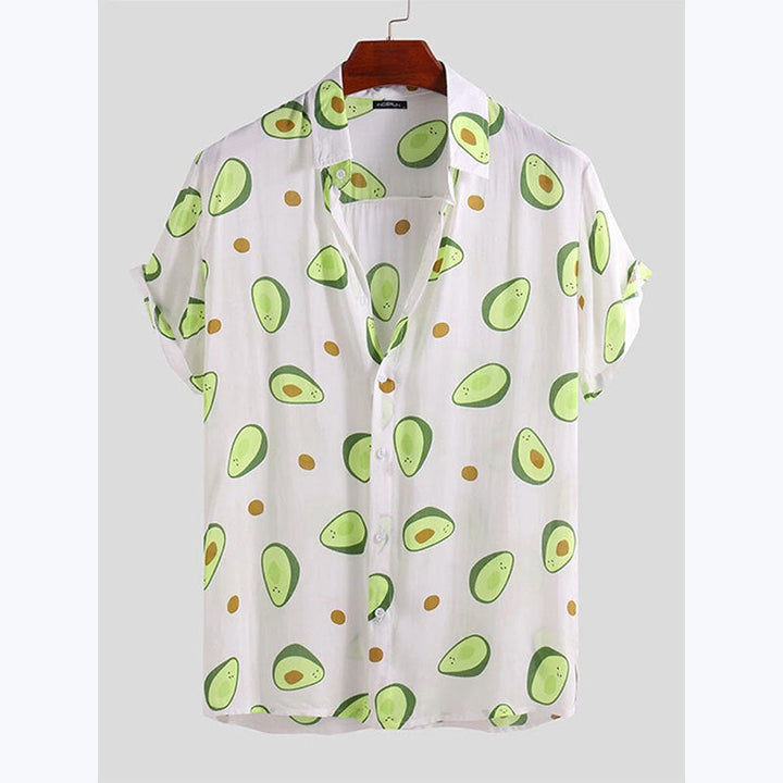 Herren Kurzarmhemd mit frischem Avocado-Muster Drune