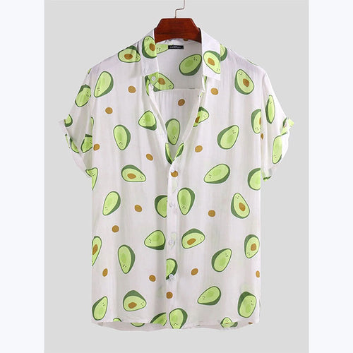 Herren Kurzarmhemd mit frischem Avocado-Muster Drune