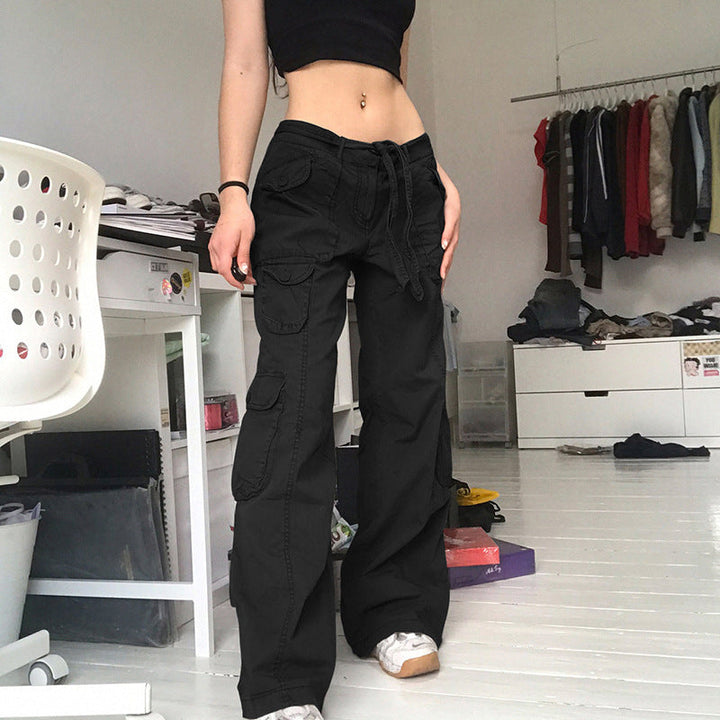 Damen Cargo-Hose mit seitlichen Taschen und verstellbarem Bund Drune