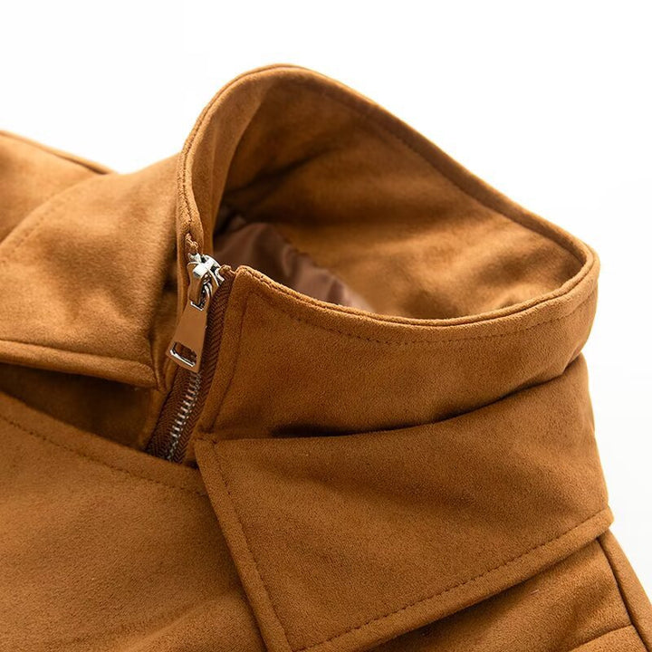 Damen modische Übergangsjacke mit asymmetrischem Schnitt und bequemen Taschen Drune