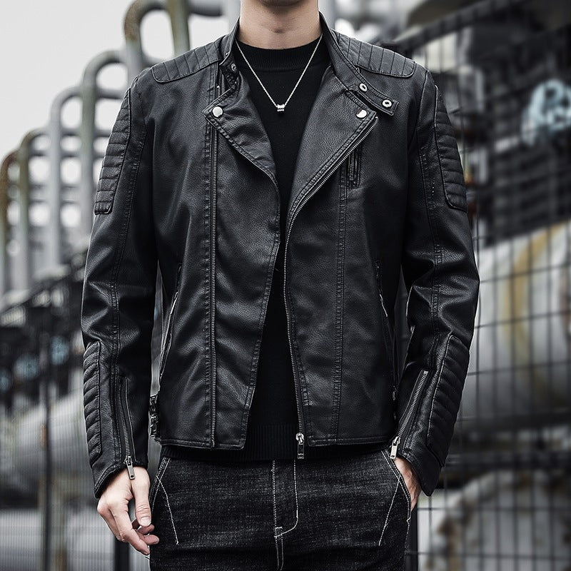 Herren Modische Bikerjacke aus Kunstleder Drune 1787738599
