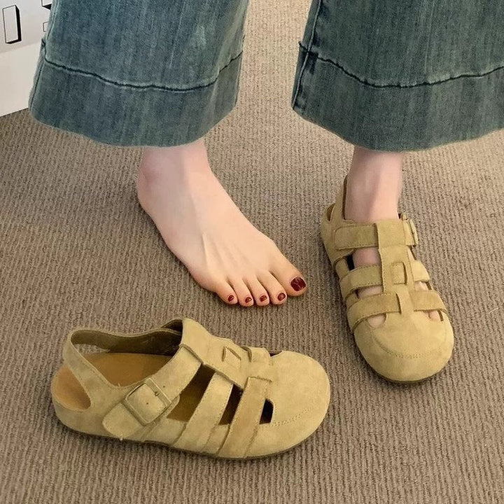 Damen Bequeme Sandalen mit verstellbaren Riemen und weichem Innenfutter Drune