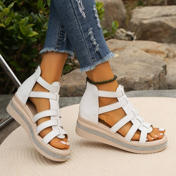 Damen Plateau-Sandalen mit verstellbarem Riemendesign und komfortablem Fußbett Drune