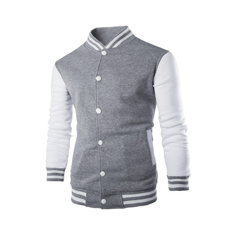 Herren nan klassische Collegejacke im Baseballstil mit kontrastärmeln und Rippbündchen Drune