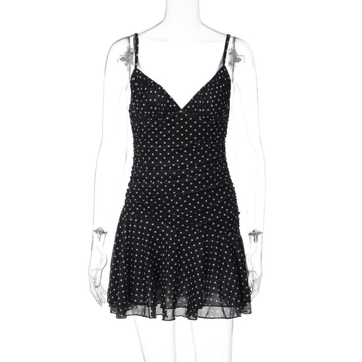 Damen Sommerliches Minikleid mit tiefem V-Ausschnitt und tierischem Muster Drune