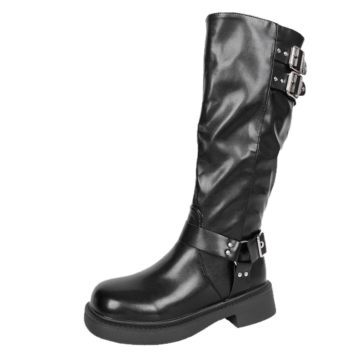 Damen Stiefel mit modischen Schnallen-Details und strapazierfähigem Obermaterial Drune