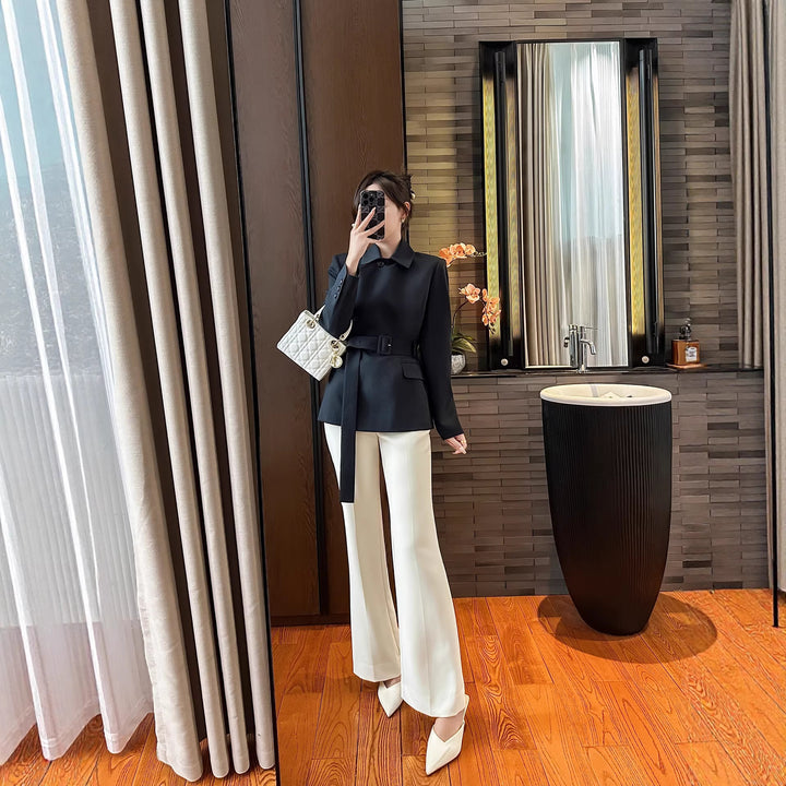 Damen Modischer Blazer mit Gürtel Drune