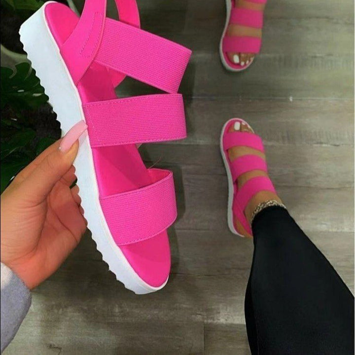 Damen Sportliche Riemchen-Sandalen mit elastischen Gurten und flexibel gepolstertem Fußbett Drune