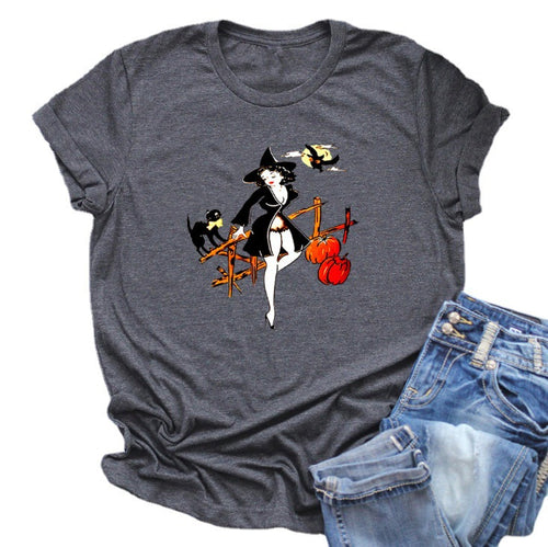 Damen Verspieltes Halloween Grafik T-Shirt Drune