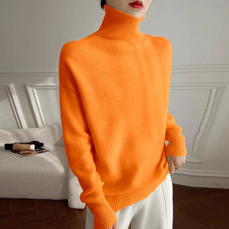 Damen Kaschmir Rollkragenpullover mit weitem Schnitt und eleganter Textur Drune
