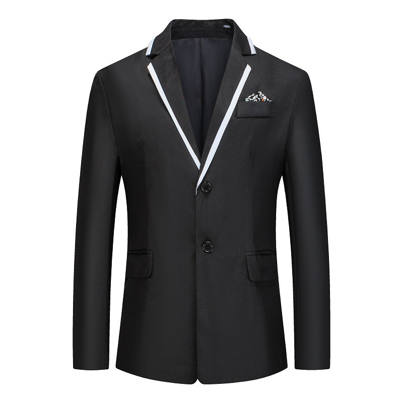 Herren eleganter smoking blazer mit kontrastierenden Details und praktischen Taschen Drune