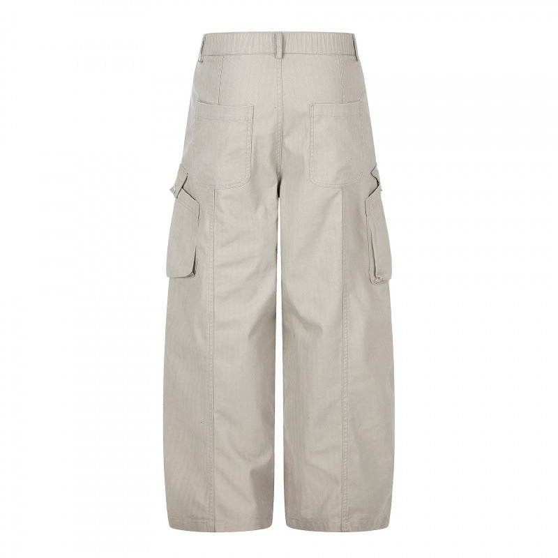 Damen weite Cargo‑Culottehose mit hoher Taille, aufgesetzten Klappentaschen und lässiger Cropped‑Silhouette Drune