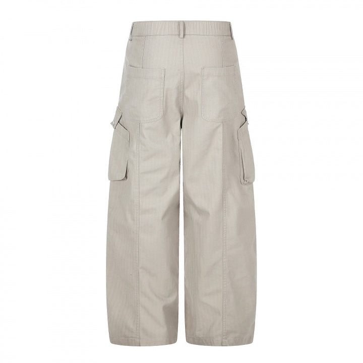 Damen weite Cargo‑Culottehose mit hoher Taille, aufgesetzten Klappentaschen und lässiger Cropped‑Silhouette Drune