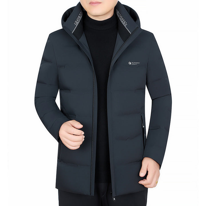 Herren Wattierter City-Mantel mit Kapuze, nahtlosem Minimaldesign und winddichter Performance-Außenhaut Drune
