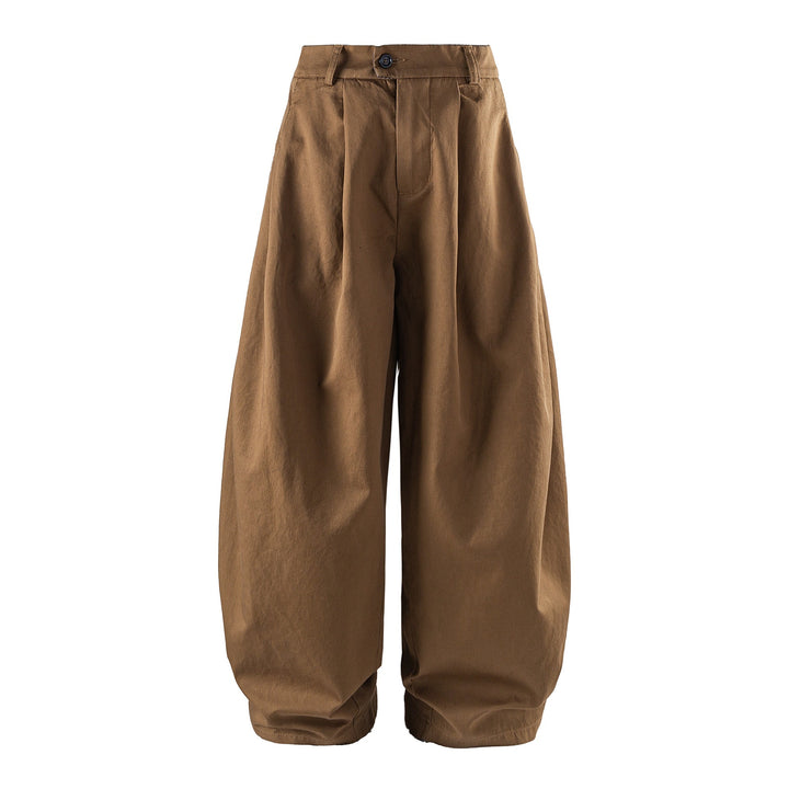 Damen weite High‑Waist‑Culotte mit Kellerfalte und verkürztem Bein Drune