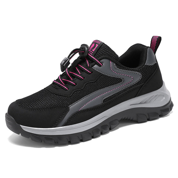 Damen nan robuster Trekking-Sneaker mit profiliertem Geländegriff, stoßdämpfender EVA-Zwischensohle und Schnellzug-Schnürung Drune
