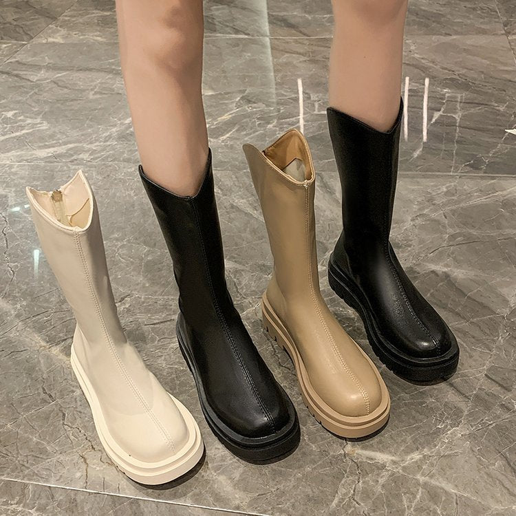 Damen Gummi-Stiefel mit rutschfester Sohle und hohem Schaft Drune