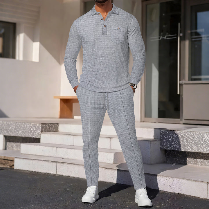 Herren elegantes Freizeit-Set mit modischen Akzenten und atmungsaktiven Materialien Drune