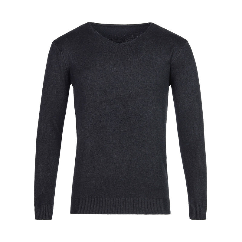 Herren nan feiner V-Ausschnitt-Pullover aus Baumwoll-Merino-Mix mit schmaler Silhouette Drune