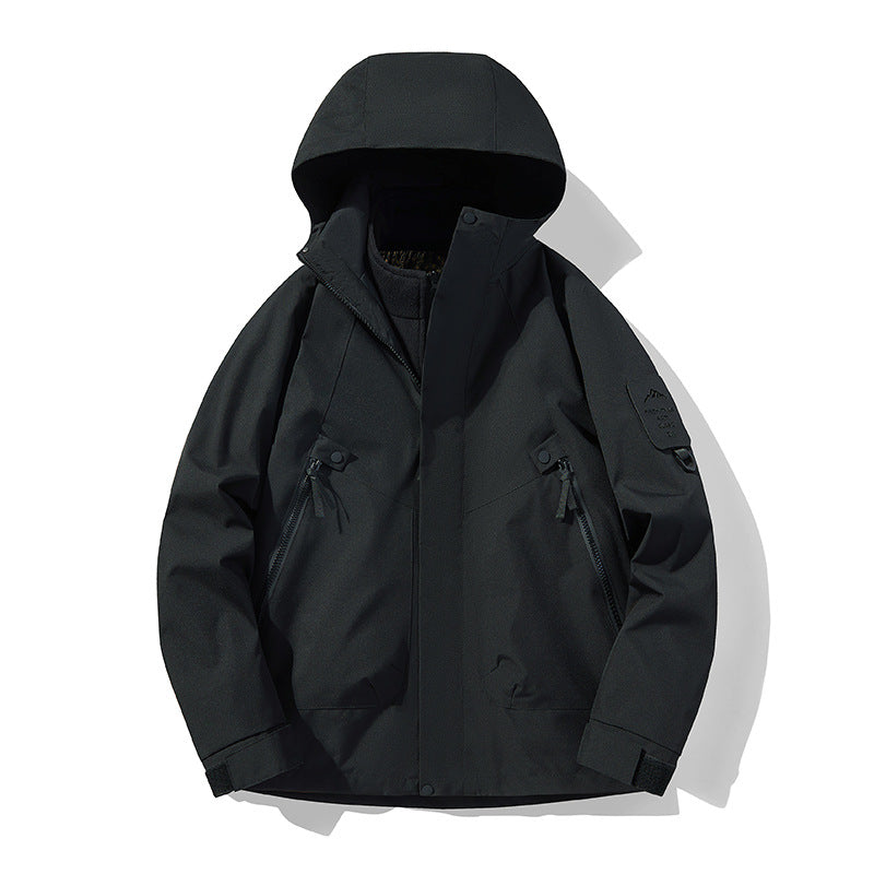 Unisex Wasserdichte, atmungsaktive Hardshell-Outdoorjacke mit Kapuze Drune