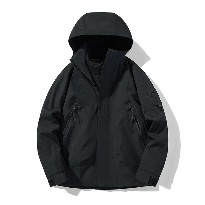 Unisex Wasserdichte, atmungsaktive Hardshell-Outdoorjacke mit Kapuze Drune