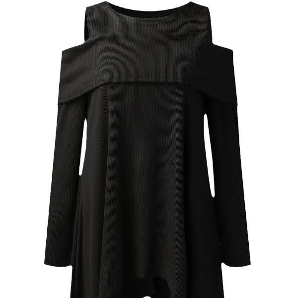 Damen Oversized Oberteil mit schickem Off-Shoulder Design und asymmetrischem Saum Drune