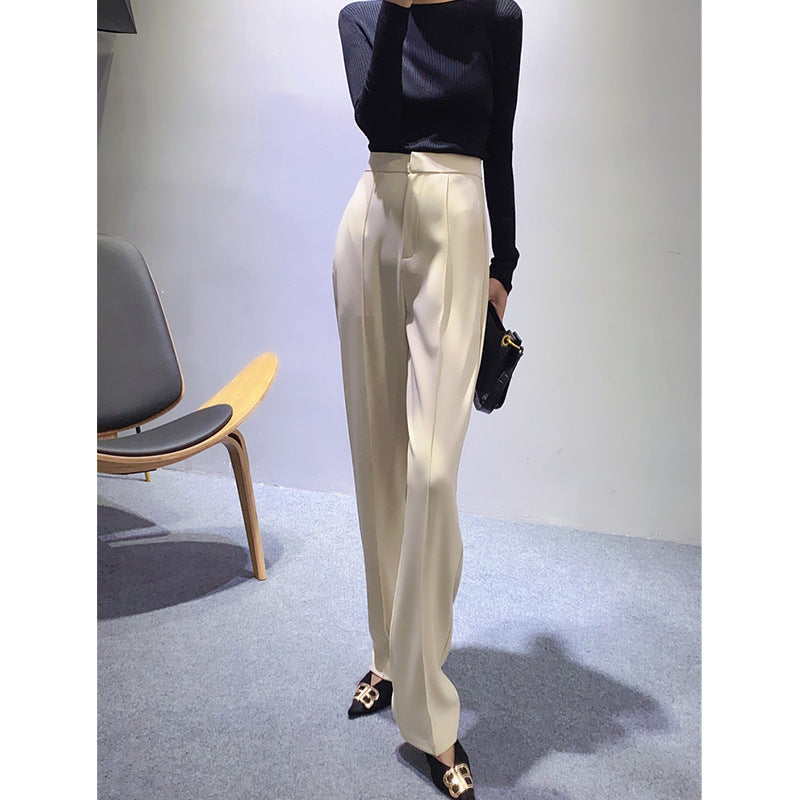Damen Elegante und schicke Hochtaillierte Stoffhose Drune
