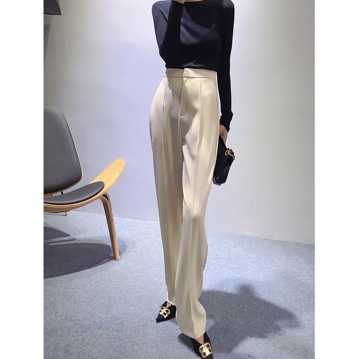 Damen Elegante und schicke Hochtaillierte Stoffhose Drune