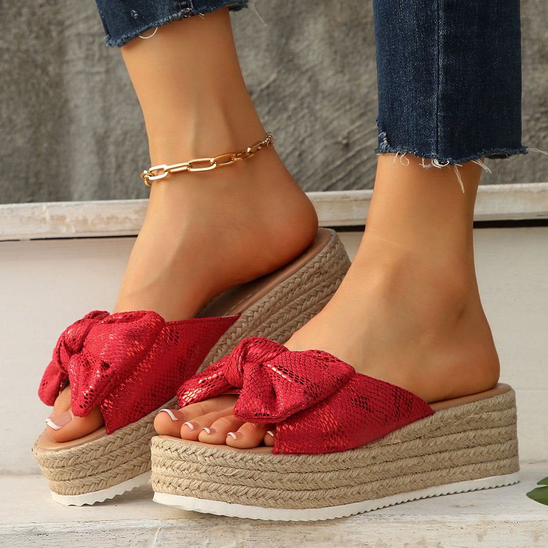 Damen Wedge-Pantoletten mit modischem Schleifen-Design Drune