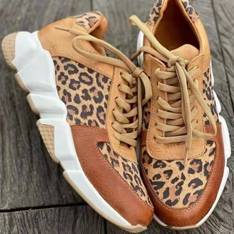 Damen Trendige Leopardenmuster Laufschuhe Drune