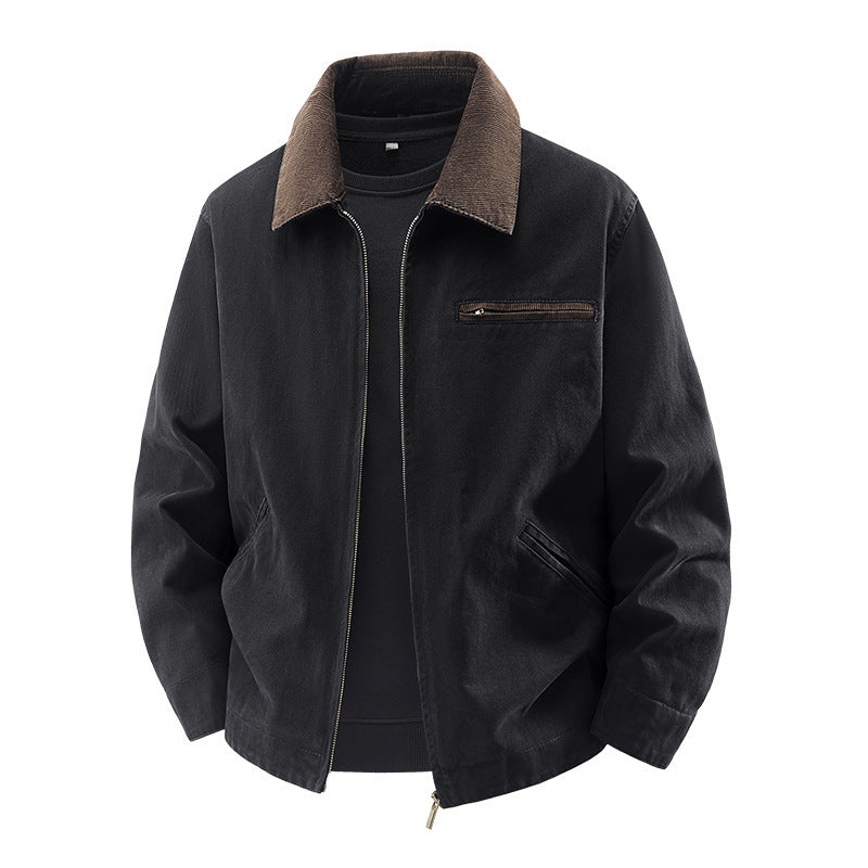 Herren Modische Freizeitjacke mit hoch afgeslotenem Kragen Drune