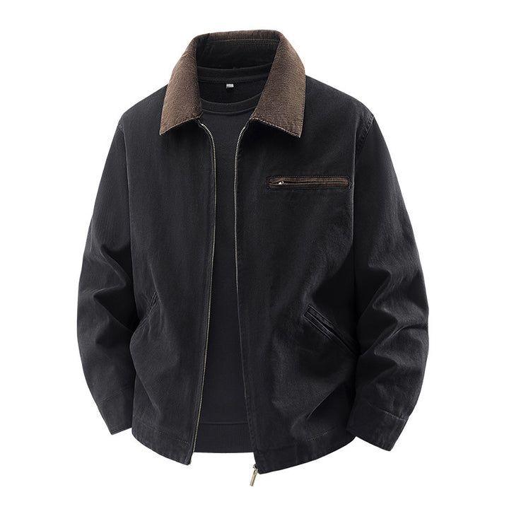Herren Modische Freizeitjacke mit hoch afgeslotenem Kragen Drune