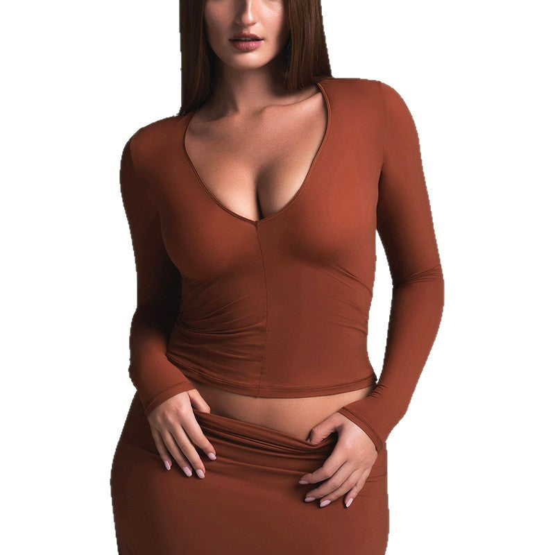 Damen Elegante Langarm-Top Drune