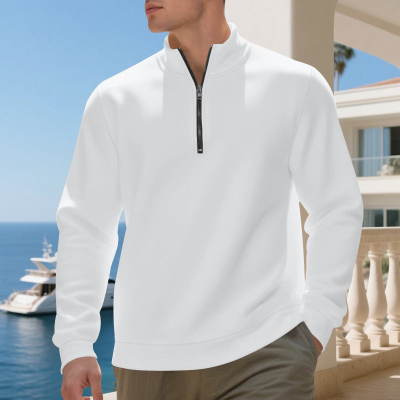 Herren sportlicher Pullover mit halbem Reißverschluss und atmungsaktiver Struktur Drune