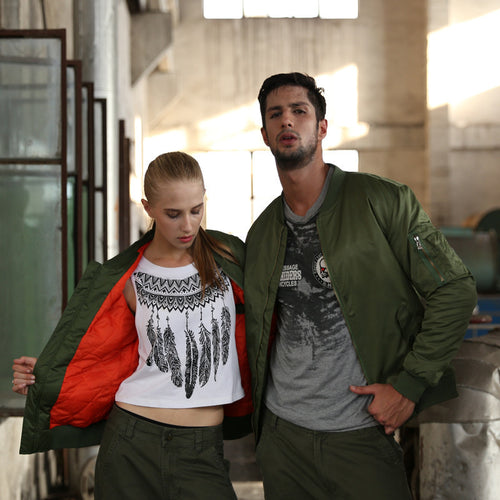 Herren Wattierte Bomberjacke im MA-1‑Stil Drune