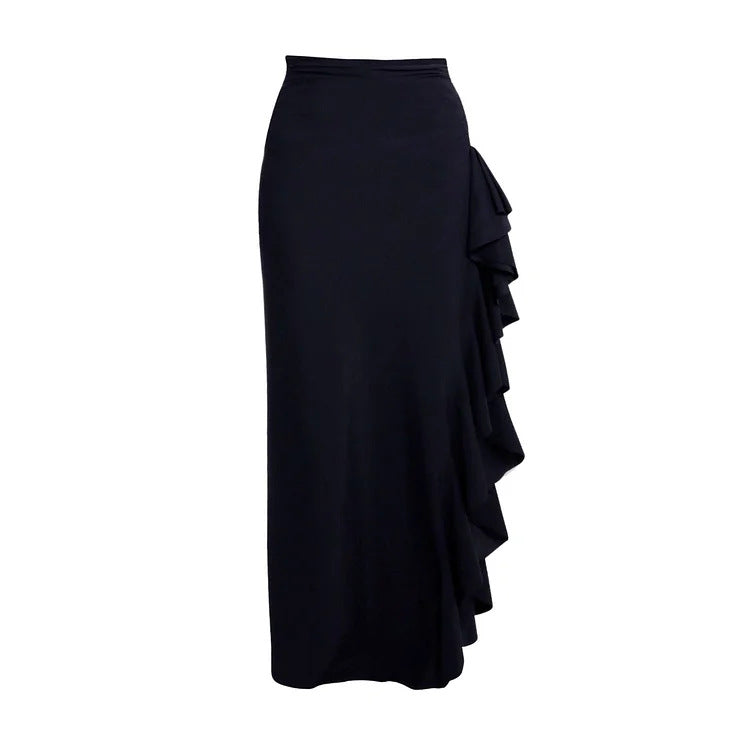 Damen Badeanzug mit modischem Off-Shoulder Design und eleganter Rüschen-Maxiröhre Drune