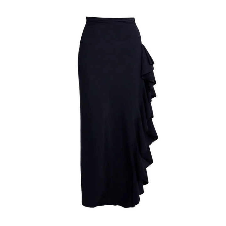 Damen Badeanzug mit modischem Off-Shoulder Design und eleganter Rüschen-Maxiröhre Drune