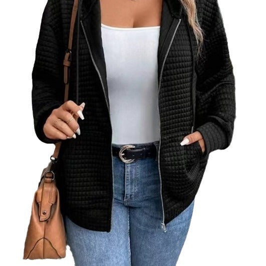 Damen Gefütterte Zip-Jacke mit Kängurutasche Drune