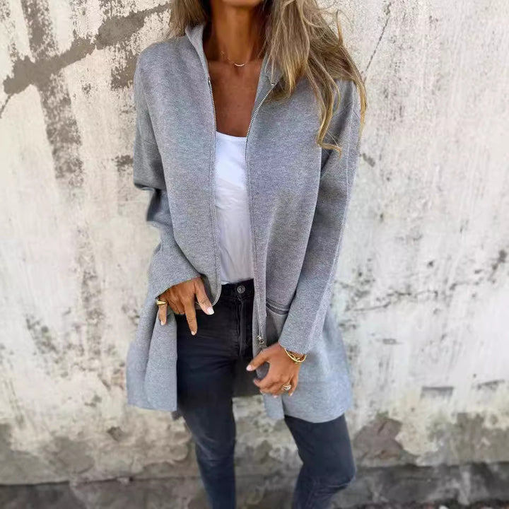 Damen Oversized Jacke mit praktischen Reißverschlusstaschen Drune