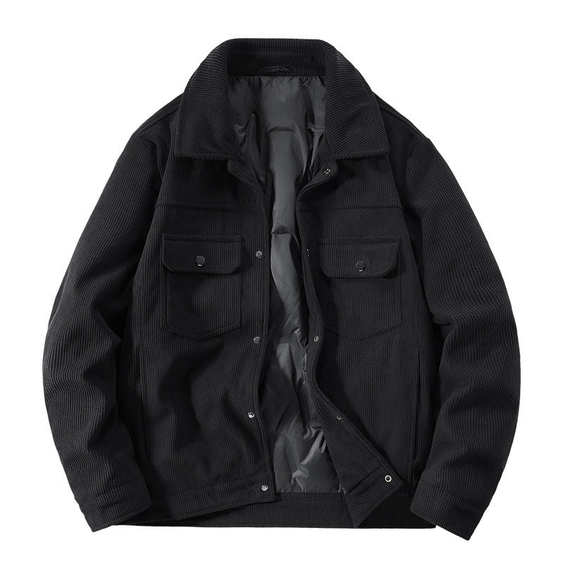 Herren Cordjacke mit gesteppter Thermofütterung und aufgesetzten Brusttaschen Drune