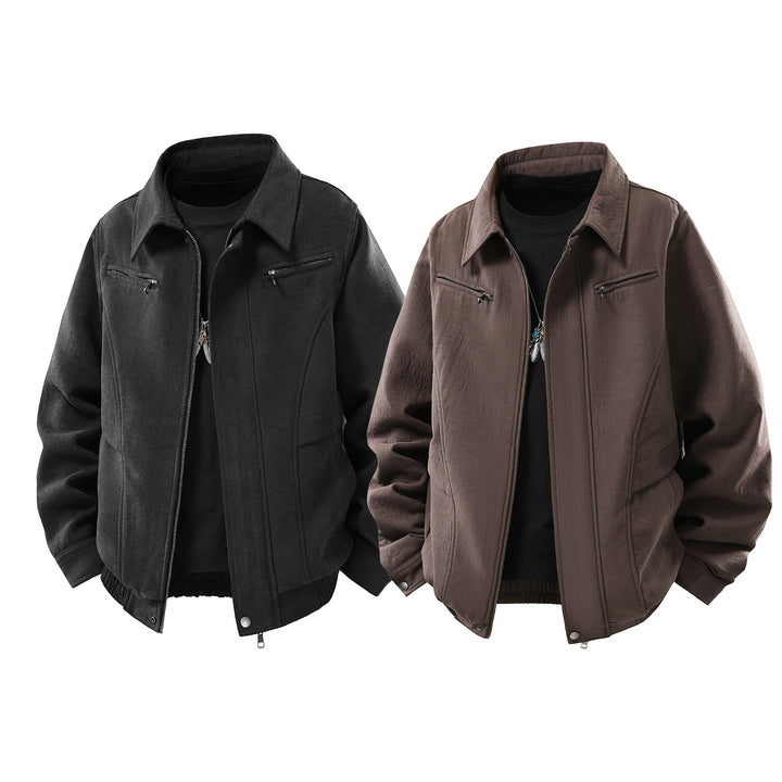 Herren Kurzjacke aus Wollmix mit verdecktem Reißverschluss und Brusttaschen Drune