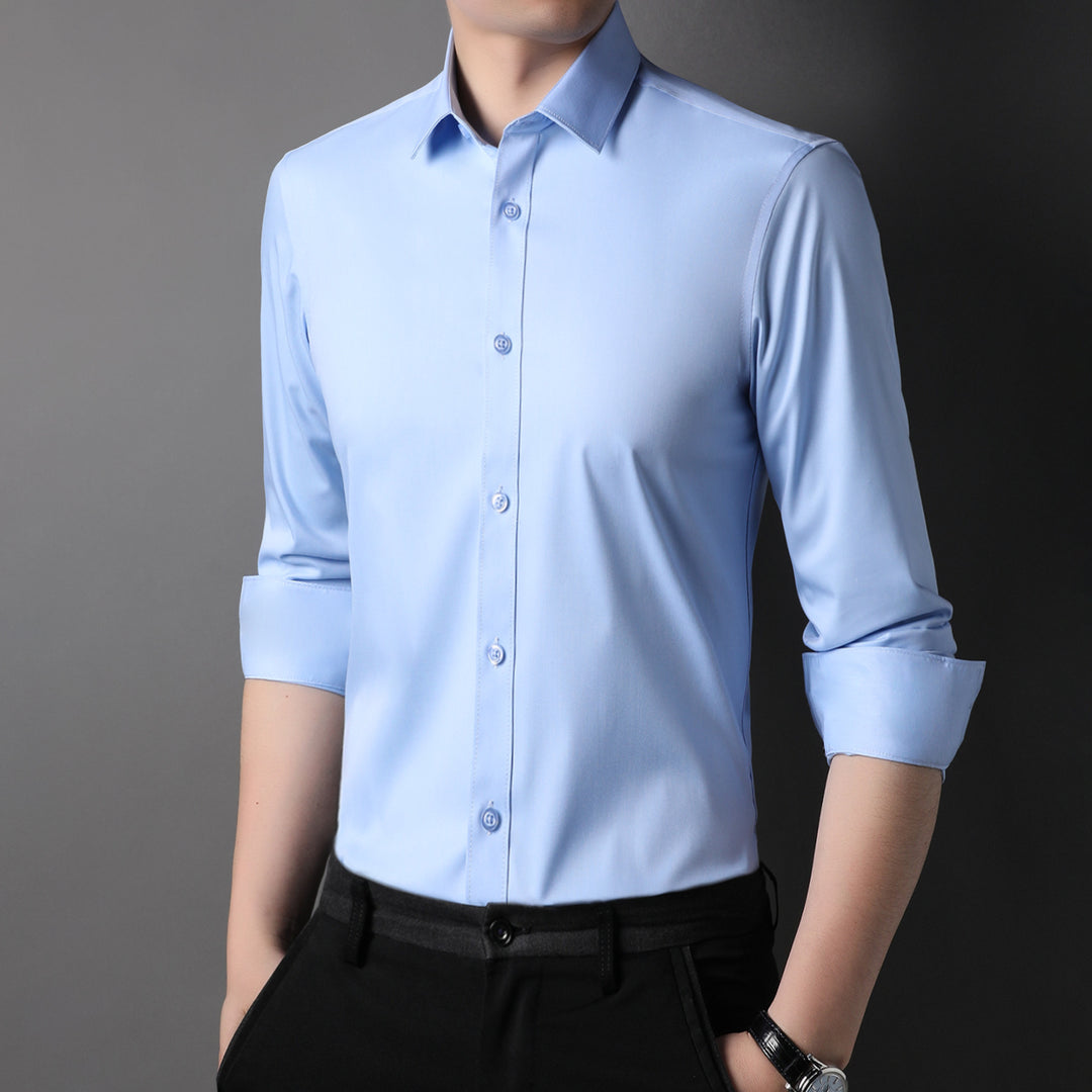 Herren Langarm Hemd mit modernem Schnitt und atmungsaktiver Textur Drune