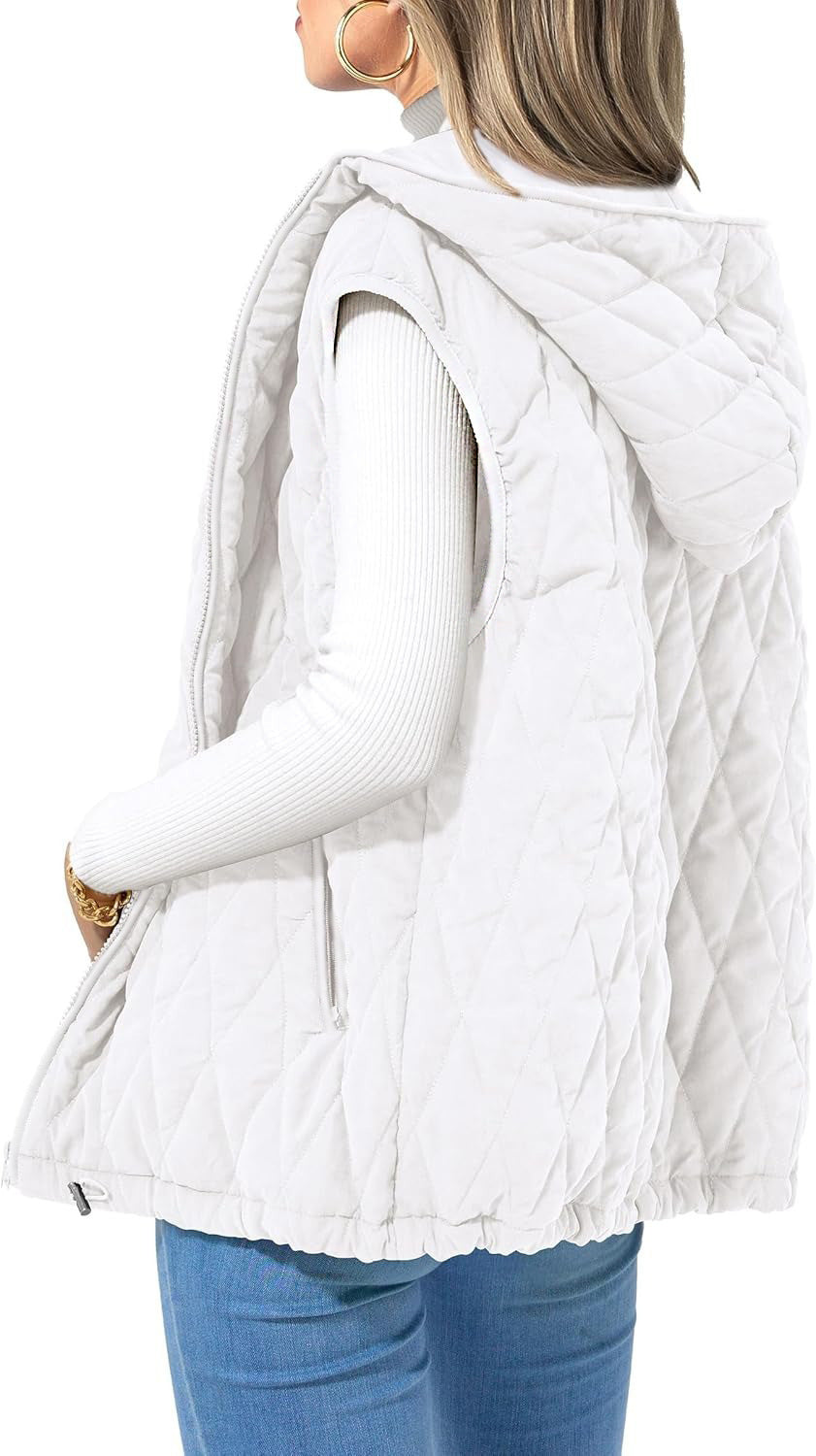 Damen gesteppte Hoodie-Weste mit praktischen Taschen Drune