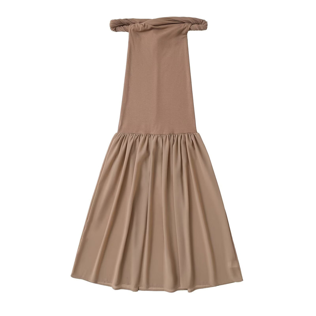 Damen Maxi-Kleid mit elegantem Schößchen Drune