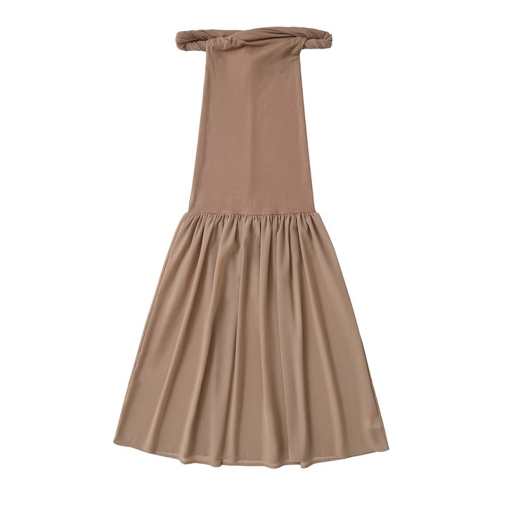 Damen Maxi-Kleid mit elegantem Schößchen Drune