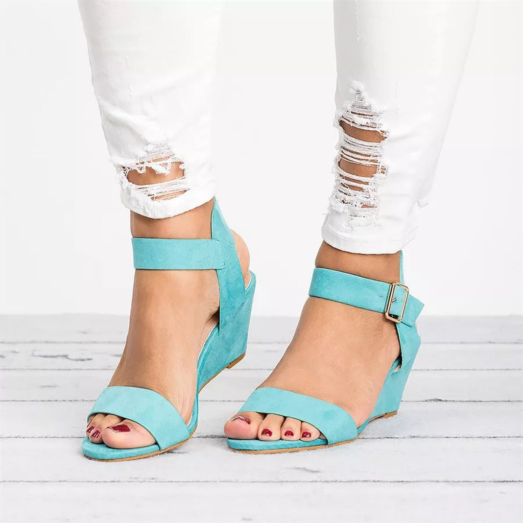 Damen Wedge-Sandalen mit verstellbarem Riemen und rutschfester Sohle Drune