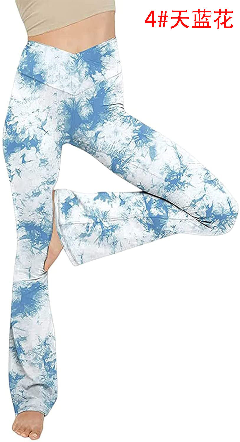 Damen Bootcut Yoga-Hose aus elastischem Material mit hohem Bund Drune